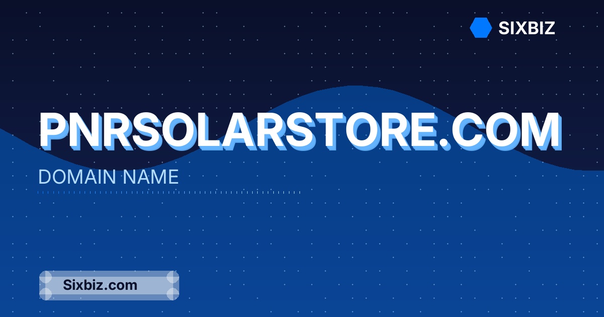 pnrsolarstore.com - Premium Domain Name For Sale