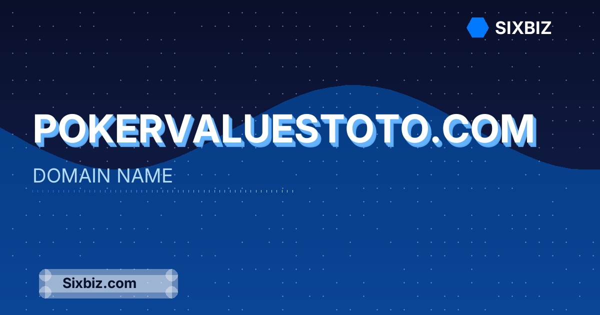 pokervaluestoto.com - Premium Domain Name For Sale