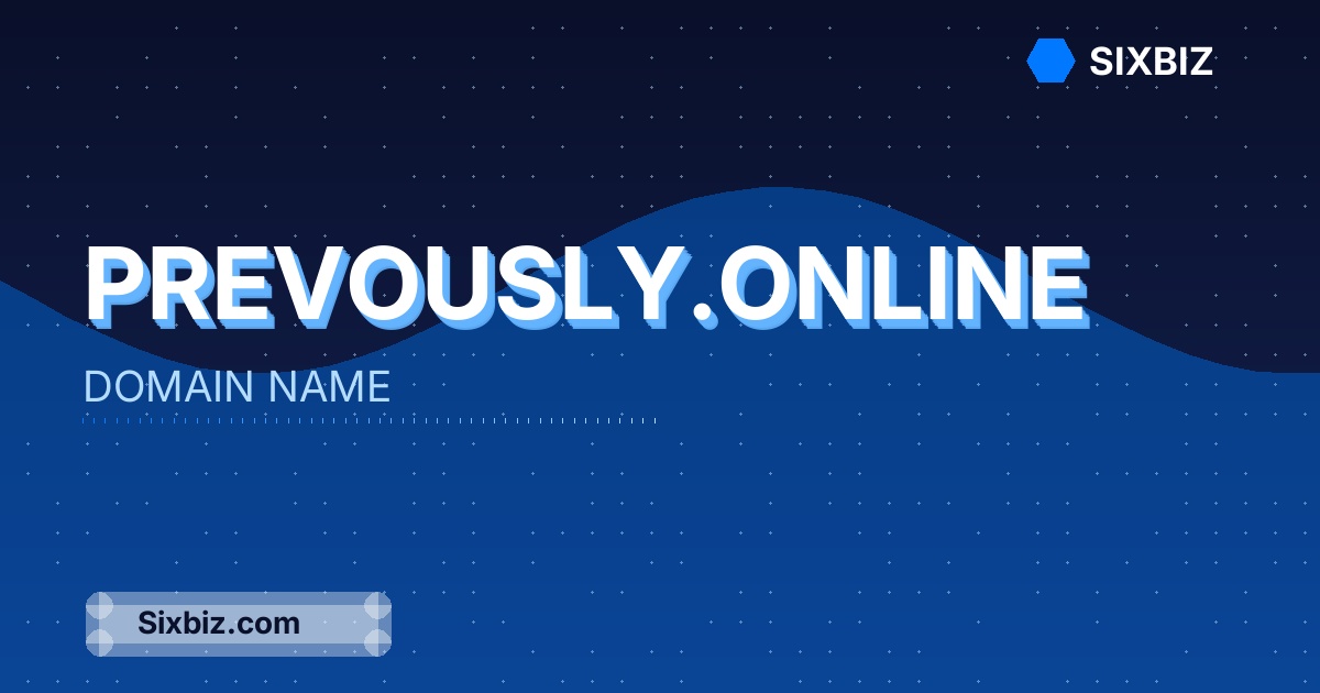 prevously.online - Premium Domain Name For Sale